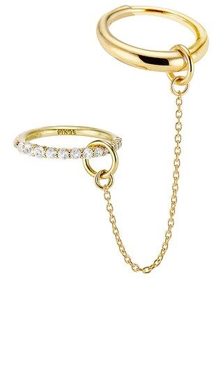 After Party Chain Rings in Gold | Revolve Clothing (Global)