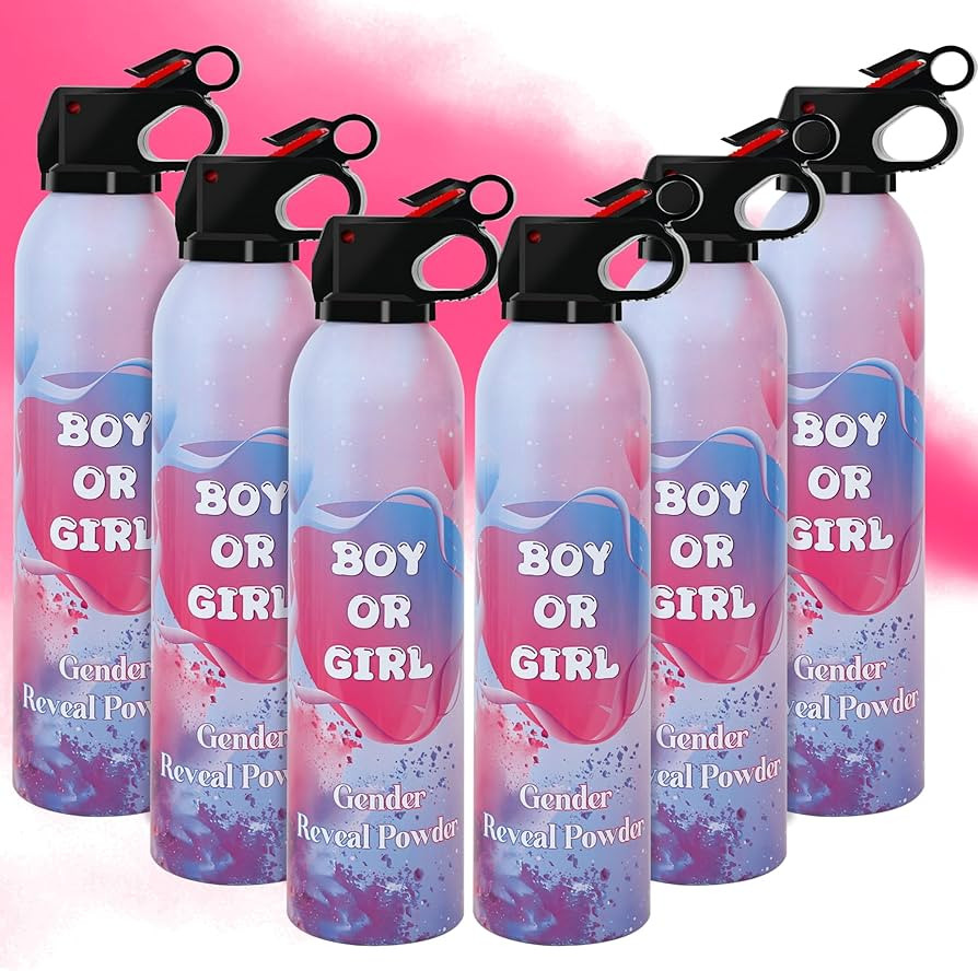 6 Pack Pink Gender Reveal Smoke Bombs for Baby Girl, Color Powder or Dust for Gender Announcement... | Amazon (US)