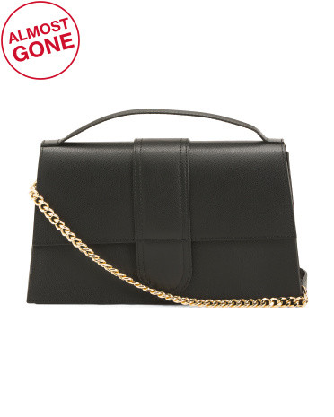 Made In Italy Leather East West Satchel Crossbody | TJ Maxx