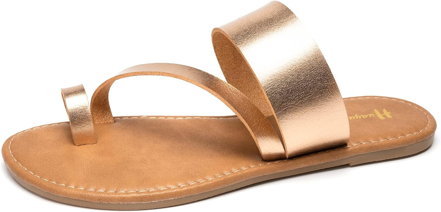 Women's Slide Sandals Slip On Flat Sandals Flip Flop Thong Sandals Casual Summer Sandals | Amazon (US)