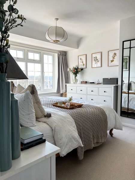 Paint colour in the main bedroom. It’s a white with a hint of blue making it look slightly grey 

#LTKfindsunder50 #LTKhome #LTKeurope