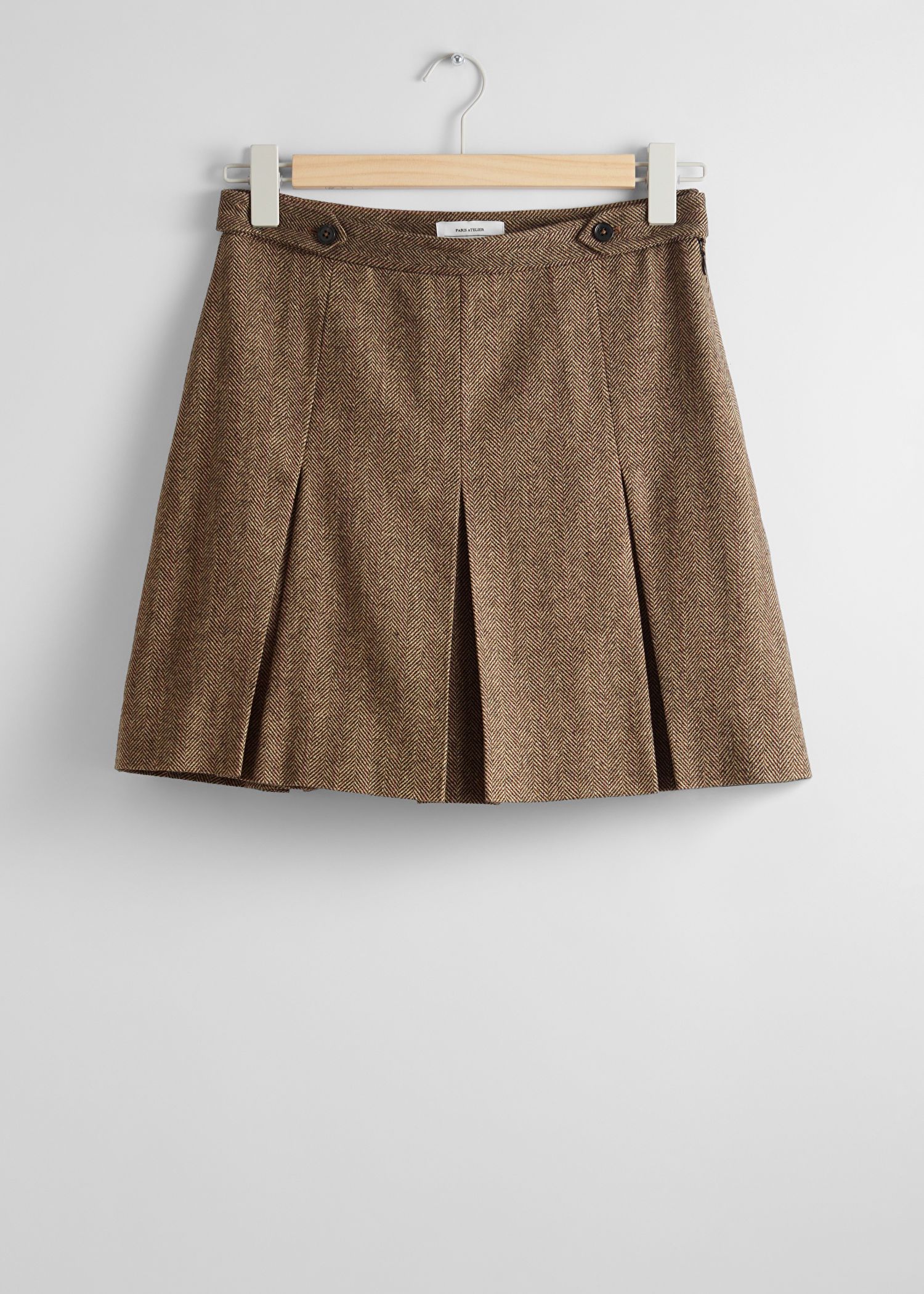 Pleated Herringbone Mini Skirt | & Other Stories (EU + UK)