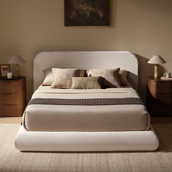 RECCI Airframe Bread Queen Curved Cloud Platform Bed Frame | Fully Cushioned Foam Arched Panels a... | Amazon (US)
