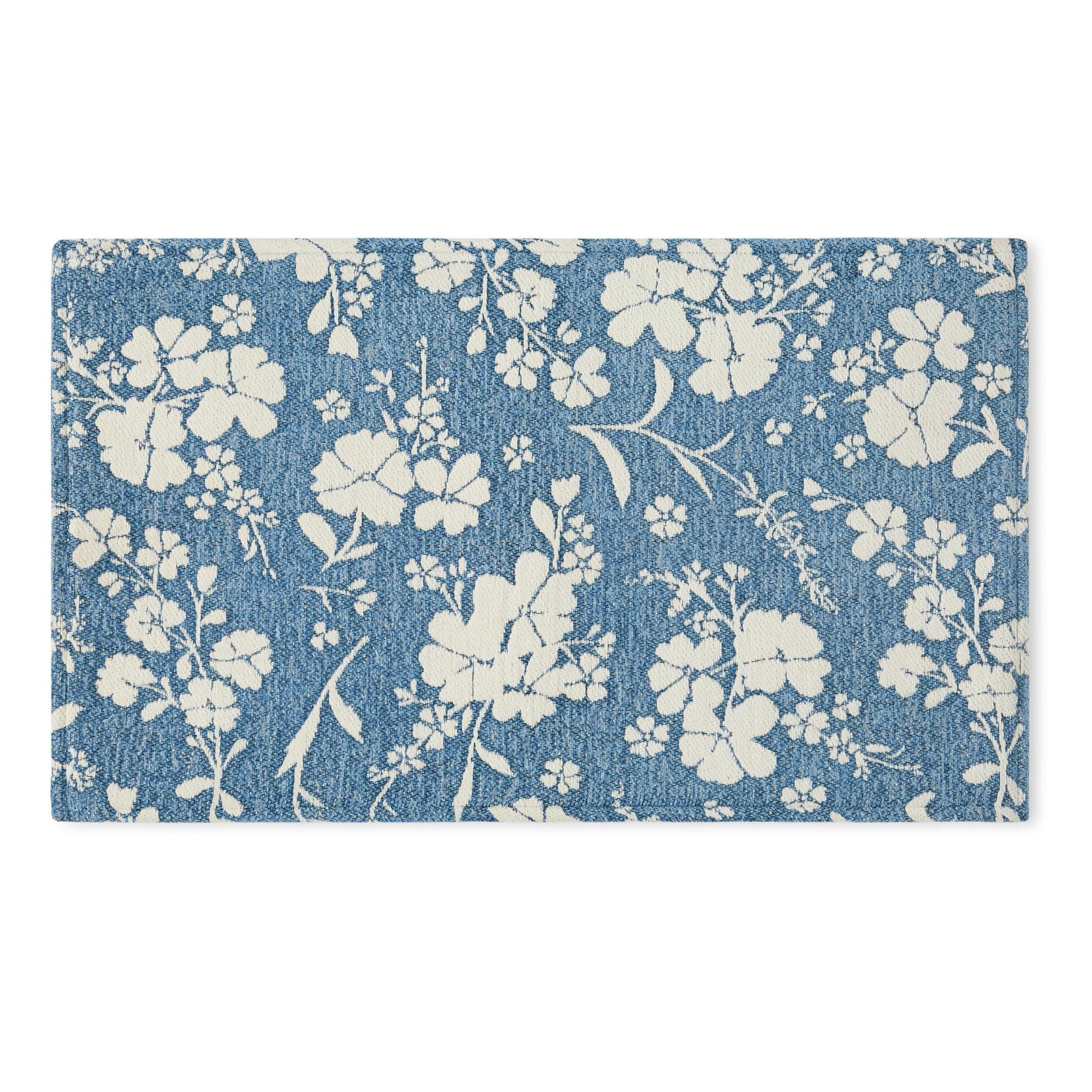 The Pioneer Woman Elmbrook Wildflower Cloudwalk Anti-Fatigue Comfort Mat, Blue, 20" x 32" | Walmart (US)