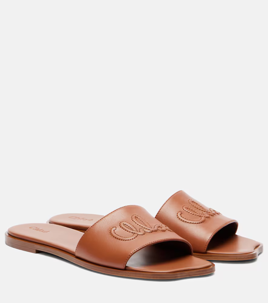 ChloÃ© Flower leather slides | Mytheresa (US/CA)