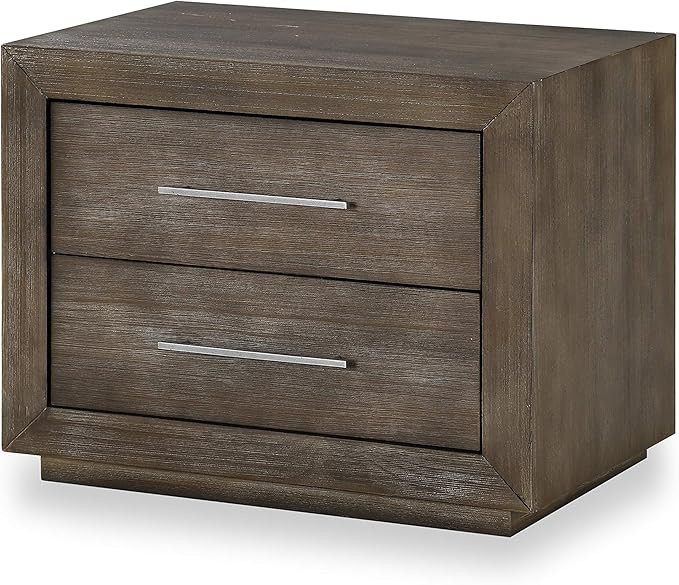 Modus Furniture Solid Wood Nightstand, 2-Drawer with USB, Melbourne - Dark Pine | Amazon (US)