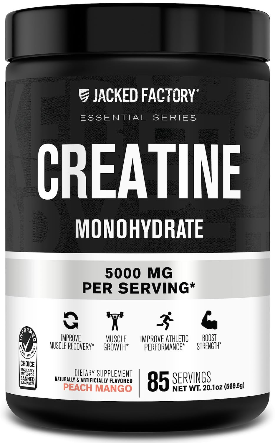 Jacked Factory Creatine Monohydrate Powder 425g - 5g Daily Creatine Supplement for Men and Women,... | Amazon (US)