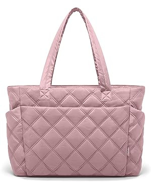 Tote Bag for Women, Lightweight Puffer Tote Work Bags with Compartments for Travel, Quilted Shoul... | Amazon (US)