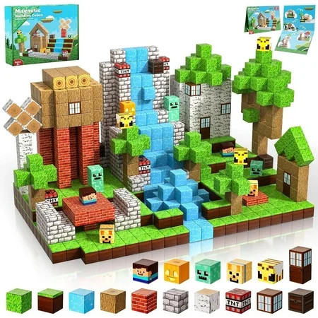 Annexfun Magnetic Blocks-100PCS Magnetic Building Blocks Magnet Cube Toys Stacking, Build Forest World Set, STEM Montessori Sensory Toys for Kids Boys Girls Age 3 4 5 6 7 8 9 10 Birthday Gifts | Walmart (US)