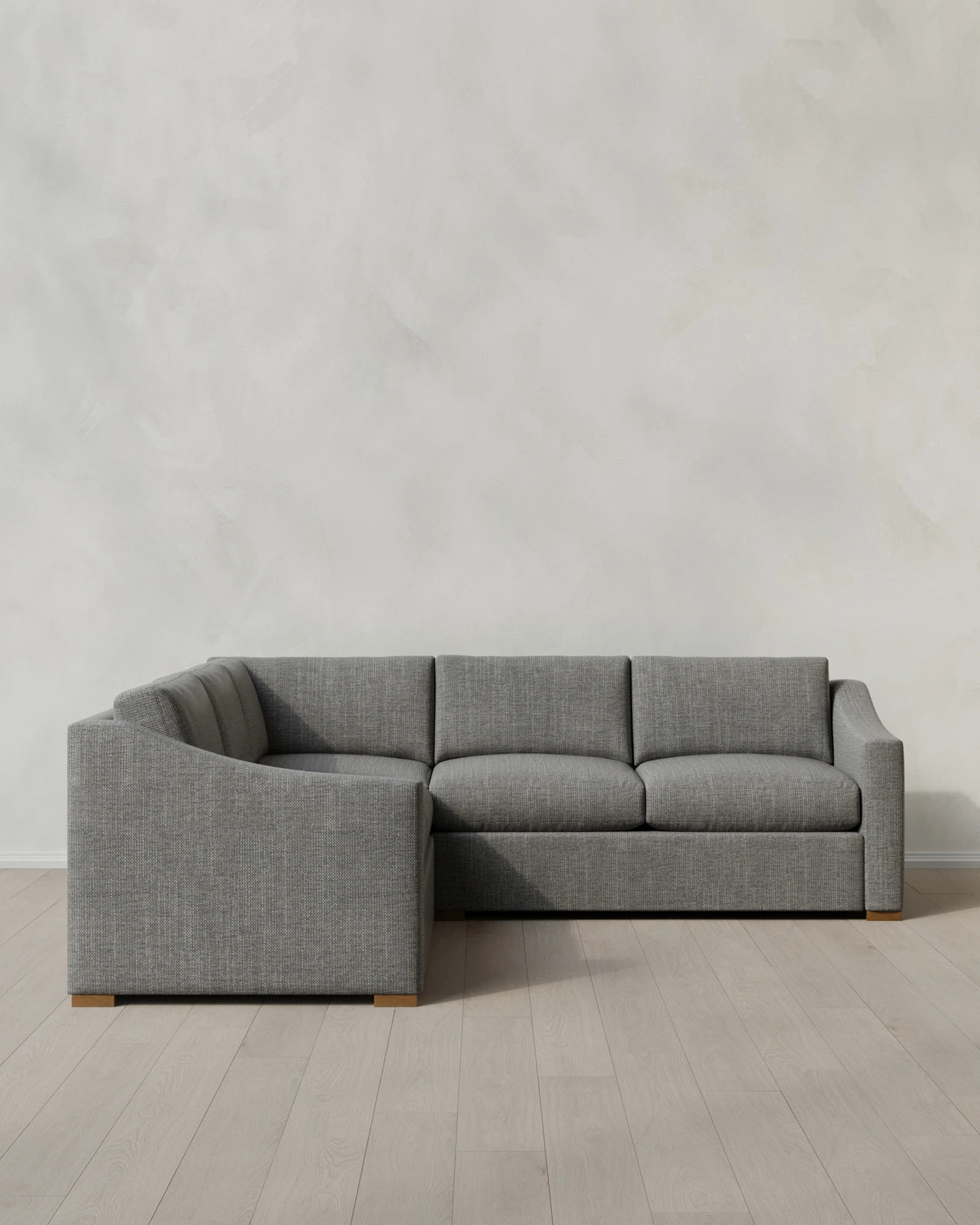 Quince | Hollis Slope Arm L Sectional in Performance Chenille Linen Blend in Sorrell, Size 110x110, Polyester | Quince