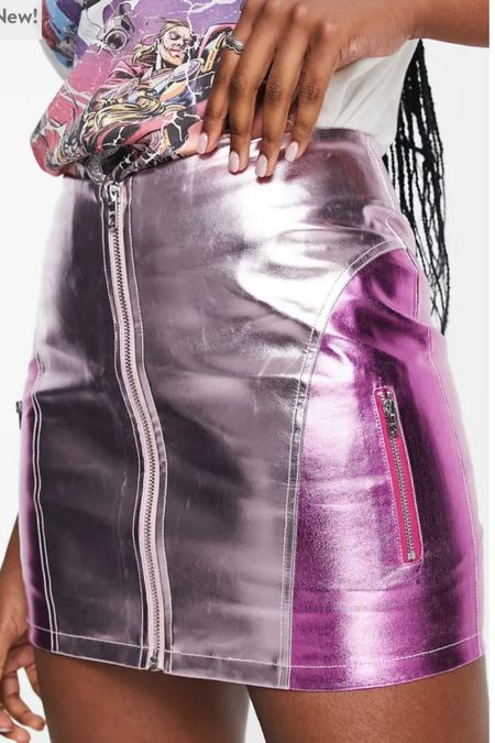 Faux leather pink metallic mini skirt. Nashville outfit ideas, date night outfit, bachelorette outfit 

#LTKstyletip #LTKunder50 #LTKFind
