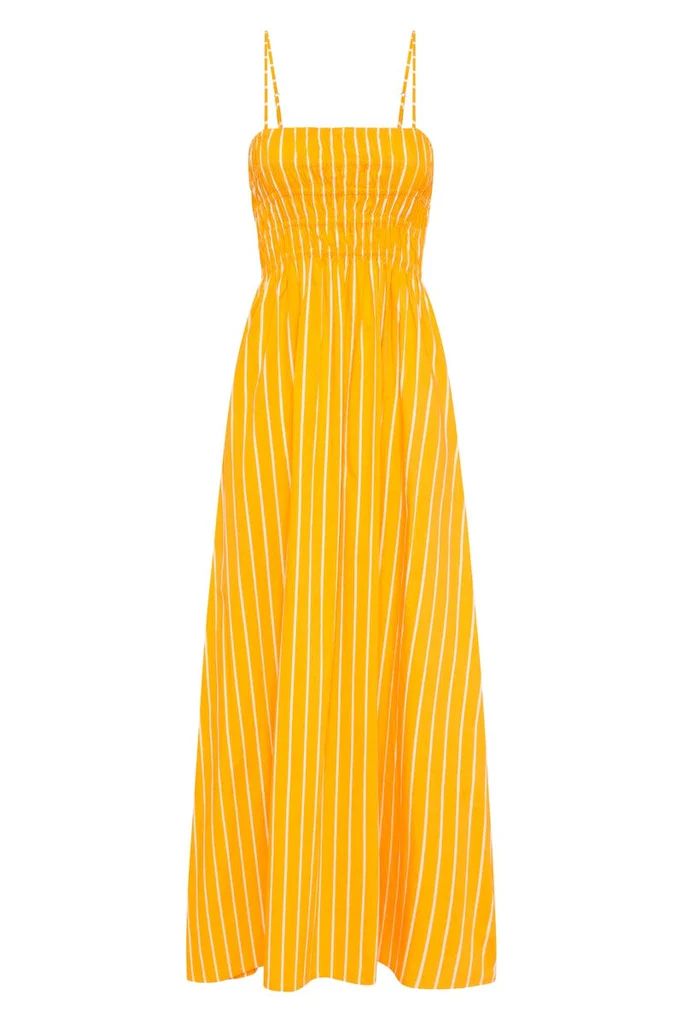 Marieka Midi Dress Adia Stripe Print Citrus | Faithfull (AU)