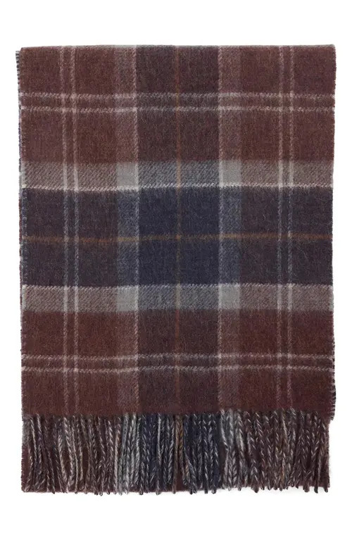Barbour Dramside Reversible Lambswool Scarf in Midnight Oak Tartan at Nordstrom | Nordstrom