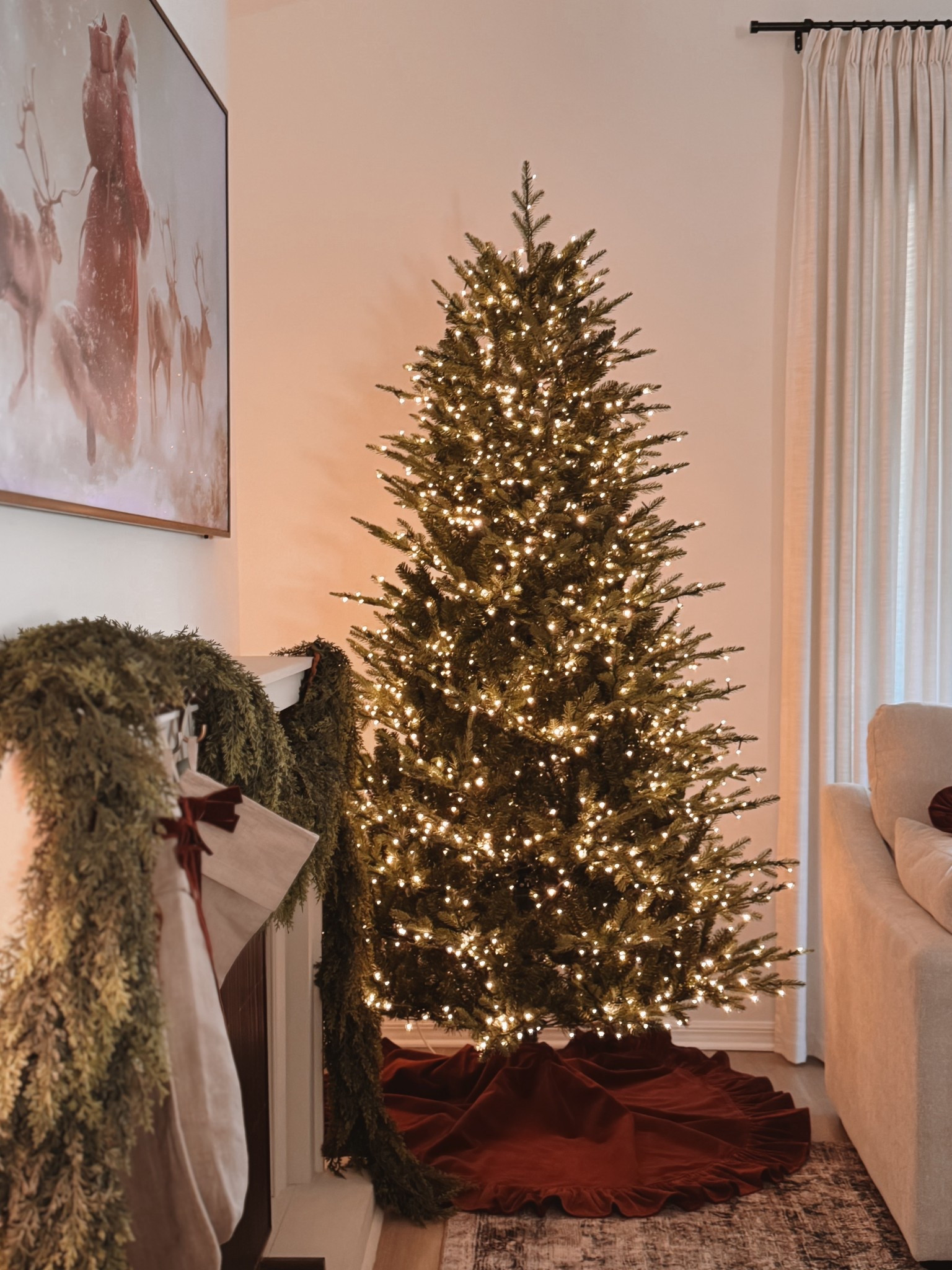 Taking a moment to appreciate the tree before the decorations go up 🎄 Can’t wait to show you how I styled it this year!

Comment shop and I’ll message you the link for my exact tree, garland, tree skirt and stockings! 

#christmastree #holidaydecor #christmasdecorating #holidayseason #christmasinspo #homedecor #tistheseason #christmasaesthetic #cozychristmas #holidaymagic #decoratingseason 

#LTKSeasonal #LTKHoliday #LTKHome