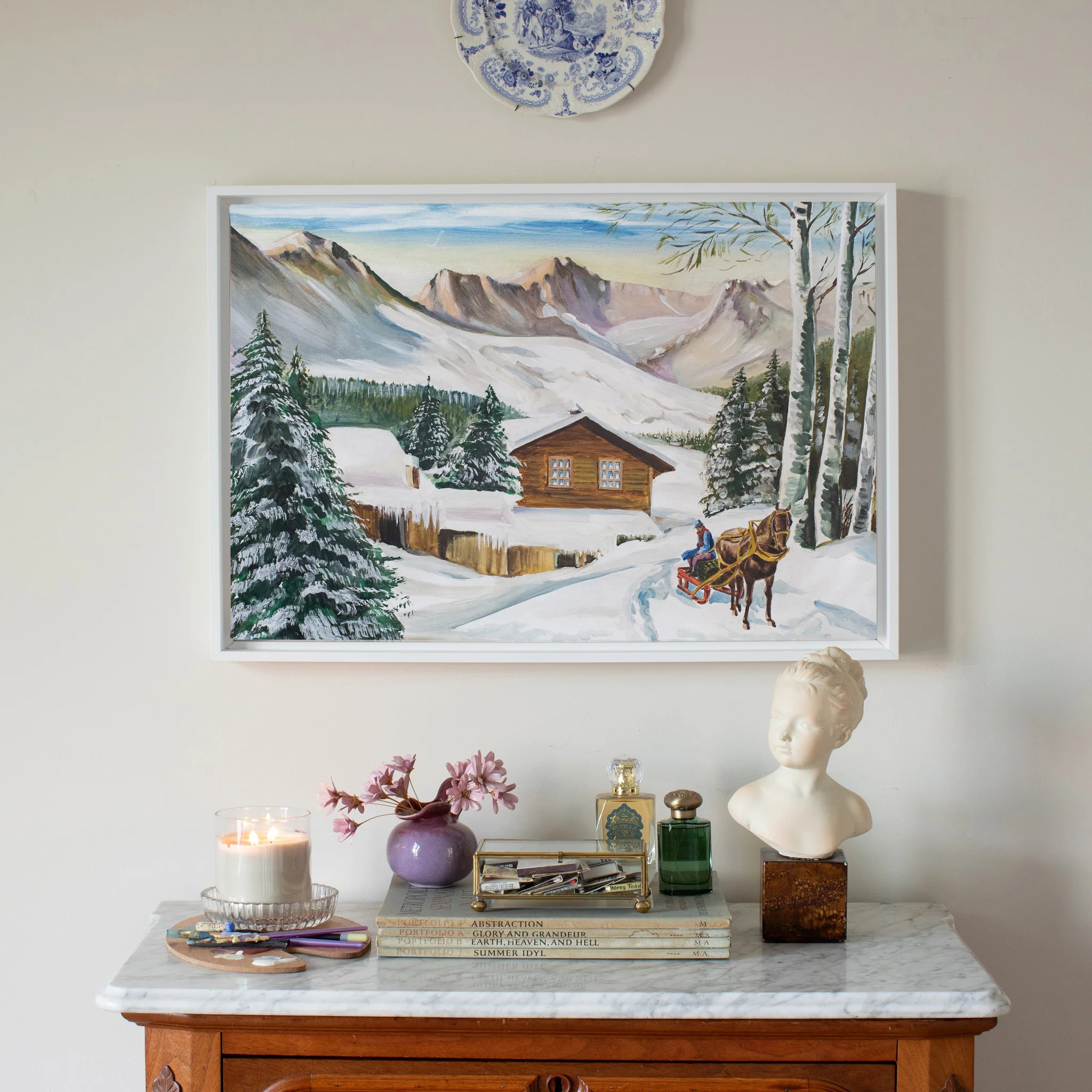 Snowy Cabin | Canvas | Lindsay Letters, LLC