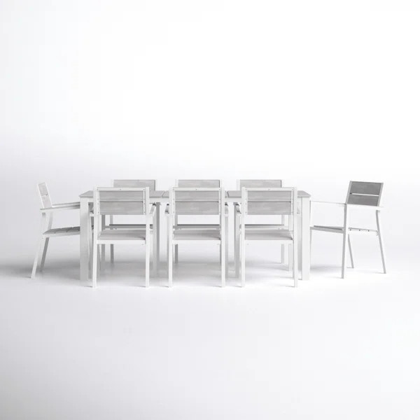 Windsor Rectangular 8 - Person Outdoor Dining Set with Cushions | Wayfair North America