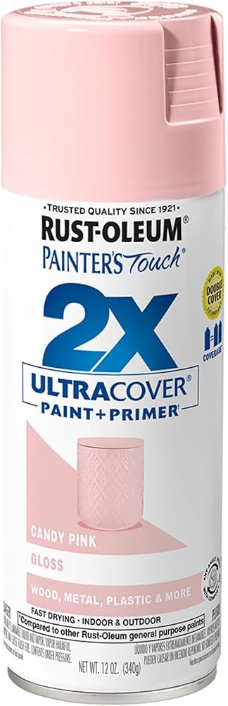Rust-Oleum 249119 Painter's Touch 2X Ultra Cover Spray Paint, 12 oz, Gloss Candy Pink | Amazon (US)