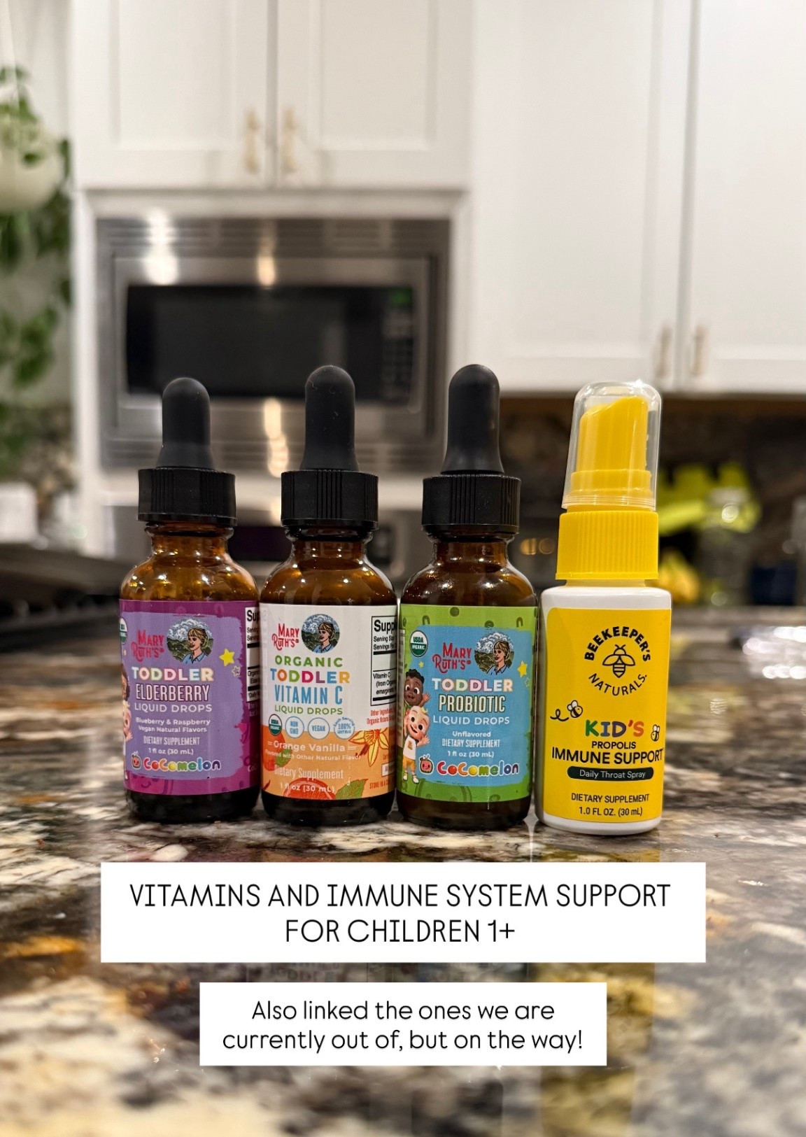 Vitamins we use and other linked that are currently out of. Love Mary Ruth’s Brand! 