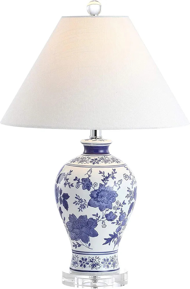 JONATHAN Y JYL6613A Song 21.5" Ceramic/Crystal Chinoiserie Floral LED Table Lamp Classic Cottage ... | Amazon (US)