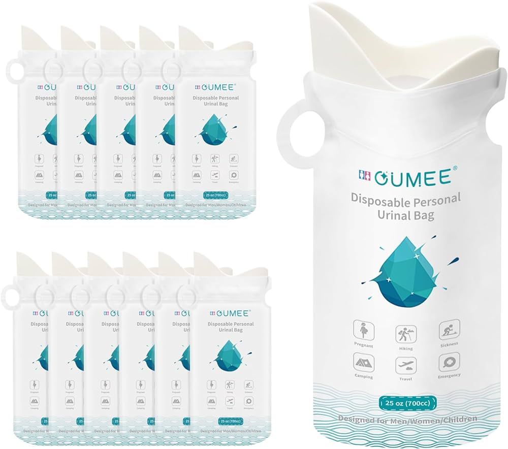 OUMEE 8/12/20/24/28 Pcs Emergency Disposable Urinal Bags, 700ML Camping Pee Bags Unisex Urine Bag... | Amazon (US)