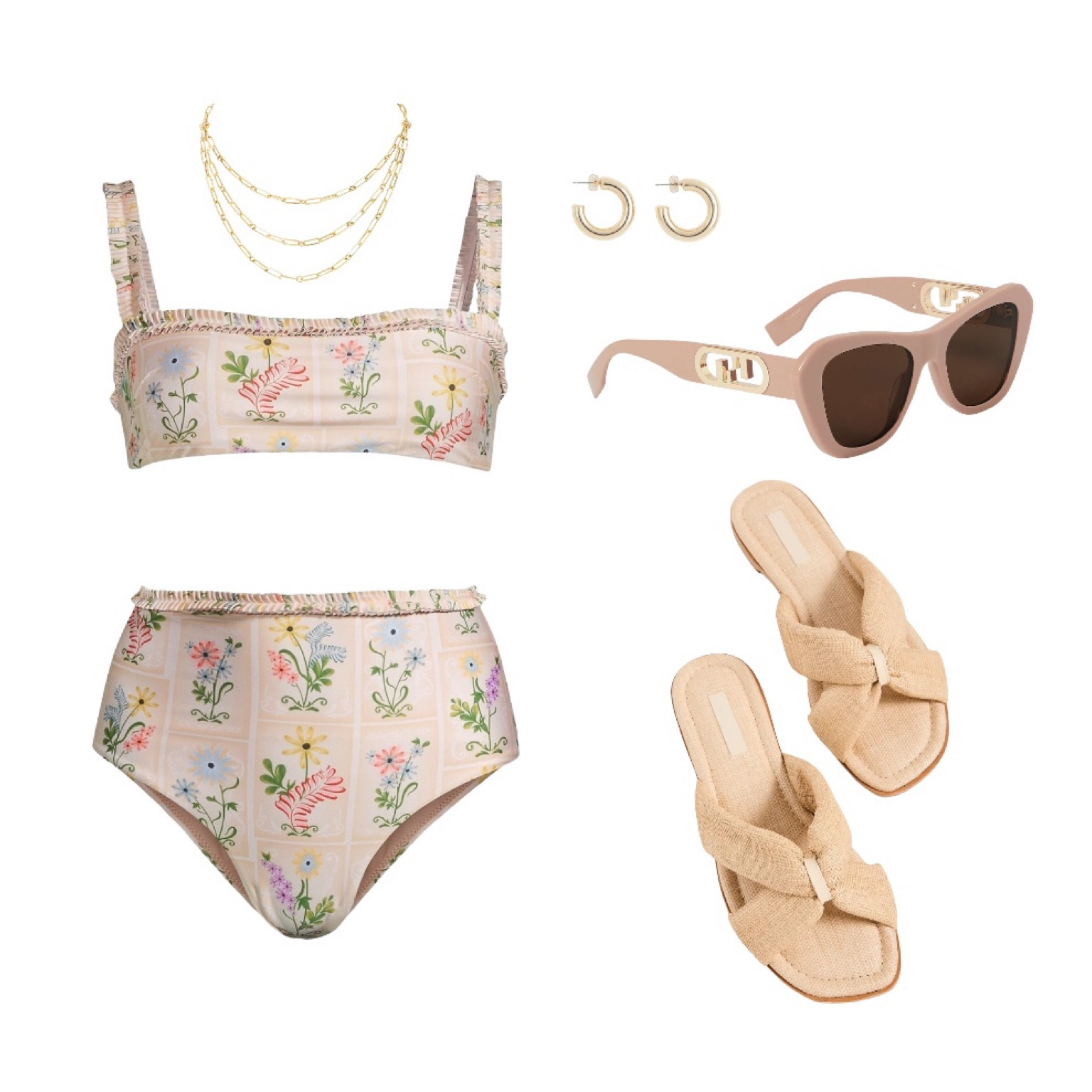 love this girly look for a pool, beach, or lake day!! 🩵



travel, beach vacation, beach ootd, summer pool day, bachelorette outfit, styled pool look, floral bikini, high waisted bikini bottoms, matching set



#LTKSeasonal #LTKstyletip #LTKswim