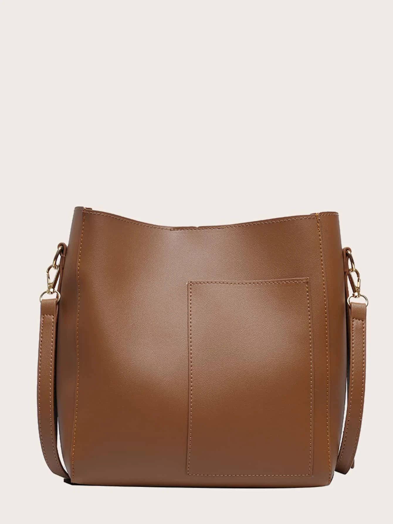 Minimalist Snap Button Bucket Bag | SHEIN