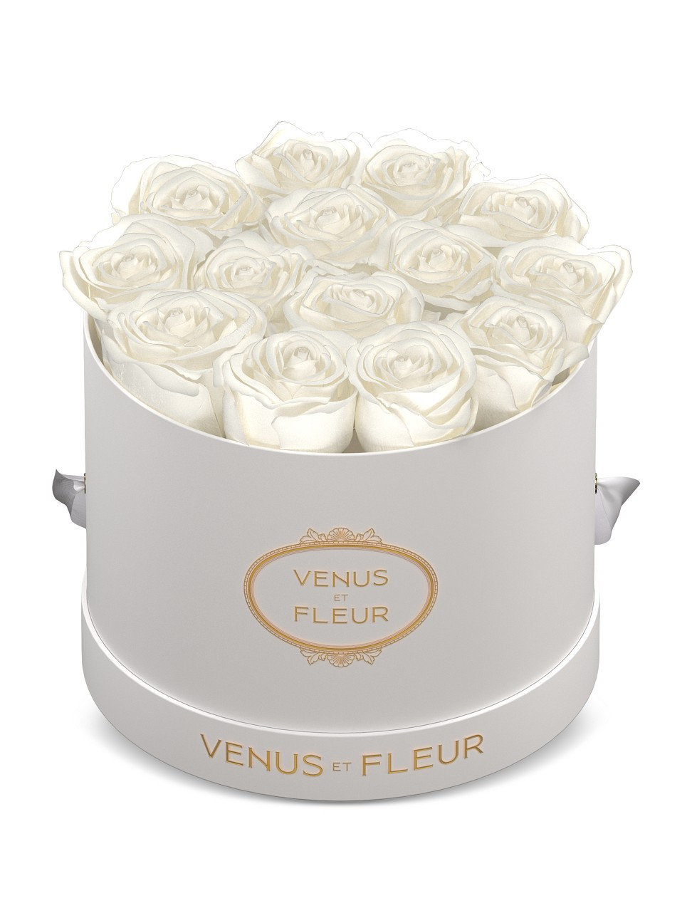 Venus ET Fleur Classic Small Round Box with Pure White Roses - White | Saks Fifth Avenue