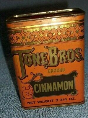 Vintage Tone Bros Ground Cinnamon spice tin 3 3/4" x 1 1/4" good condition | eBay US