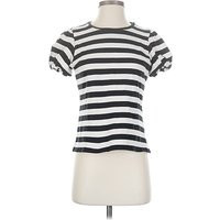 J.Crew Short Sleeve T-Shirt: Silver Stripes Pattern Tops - Size Small | ThredUp (US)