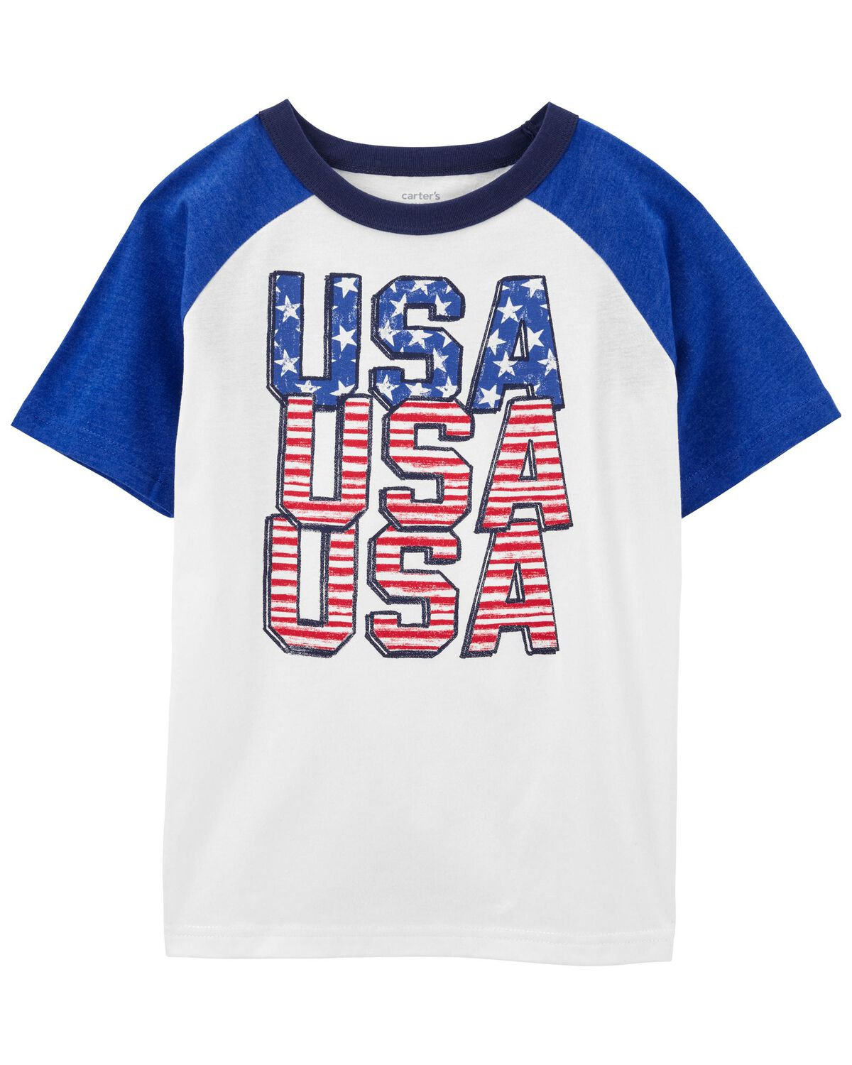 Blue/White Kid USA Raglan Tee | carters.com | Carter's