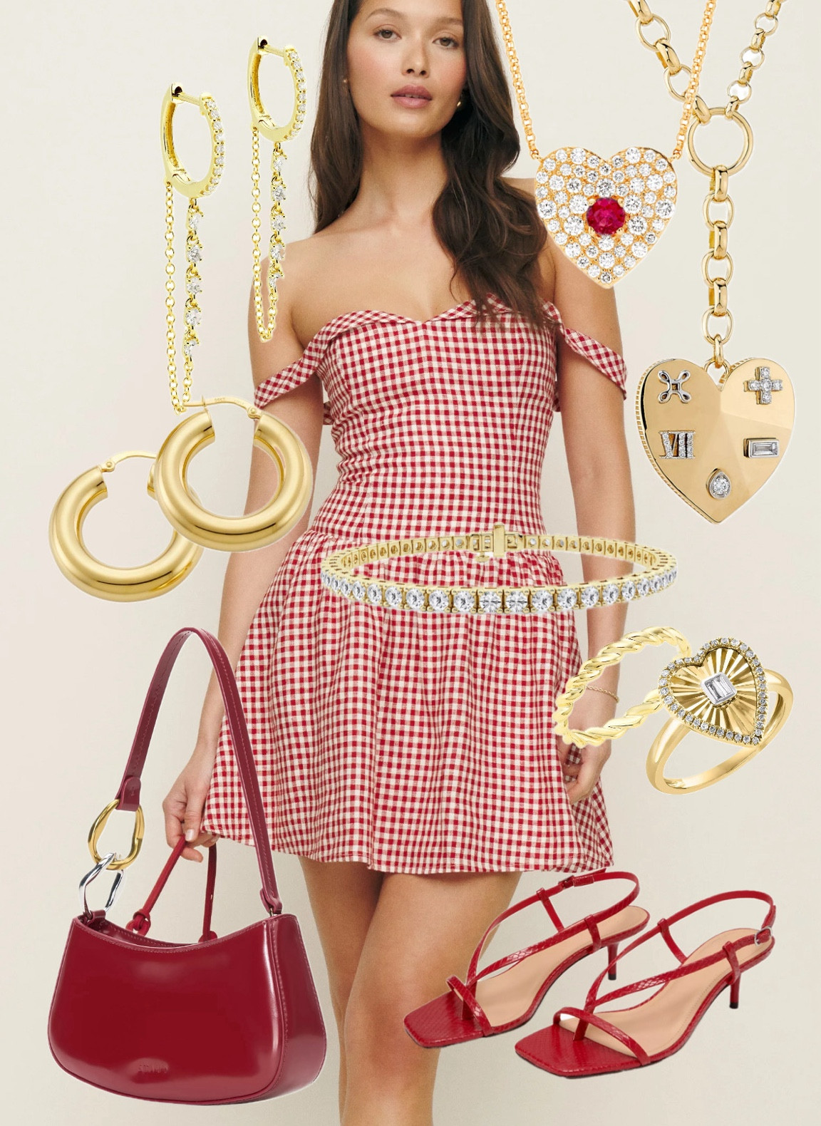 Get the look: T Swift at the US Open

Red
Gold jewelry
Heart necklace
Diamond ring
Hoops
Taylor
Celine sunglasses 
Gold hoop earrings
Diamond chain earrings 
Lab grown diamond tennis bracelet 
Red bag
Strappy sandals
Transitional Fall outfit
#sakspartner
#saksteam

#LTKParties #LTKSaleAlert #LTKStyleTip