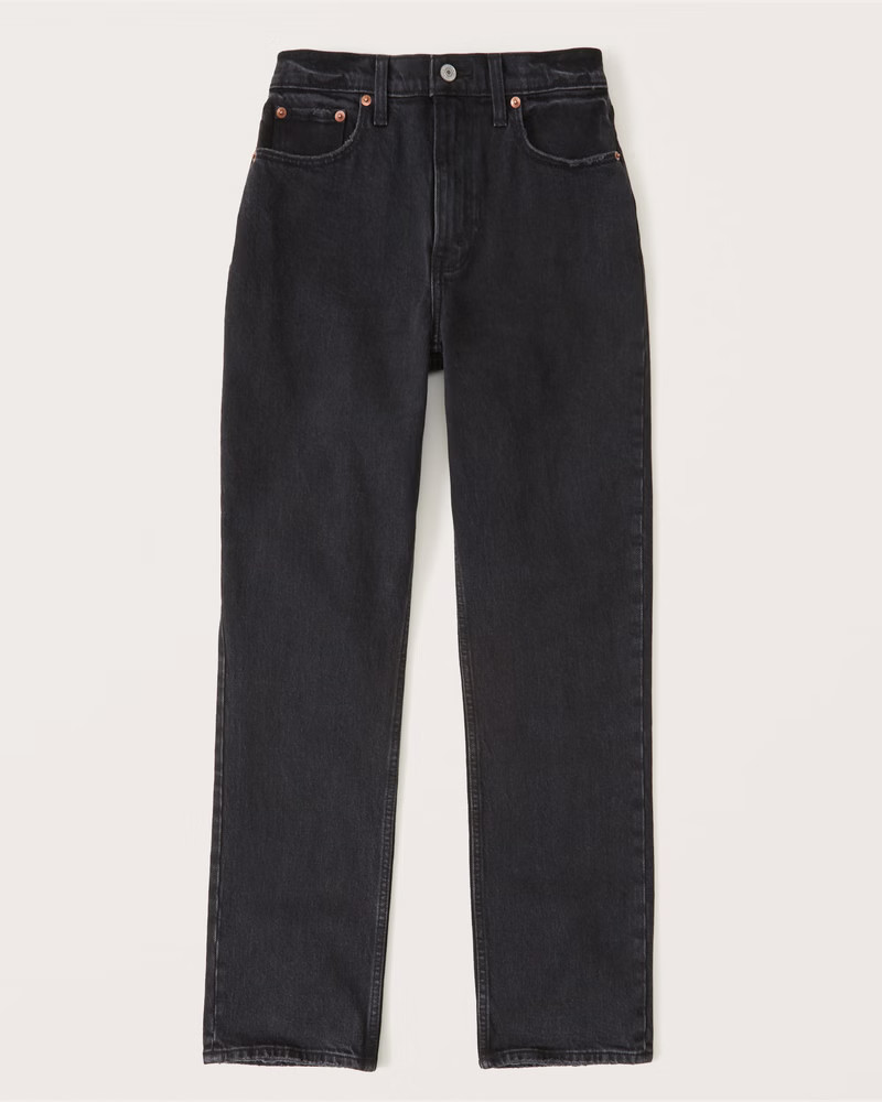 Women's Curve Love 90s Ultra High Rise Straight Jeans | Women's Bottoms | Abercrombie.com | Abercrombie & Fitch (US)