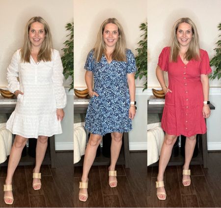 Walmart Wednesday haul!! I’m wearing a small in the first two dresses and a medium in the third at 3 months postpartum. 

White dress, spring outfit, Easter, Walmart style, work outfit 

#LTKstyletip #LTKworkwear #LTKSeasonal