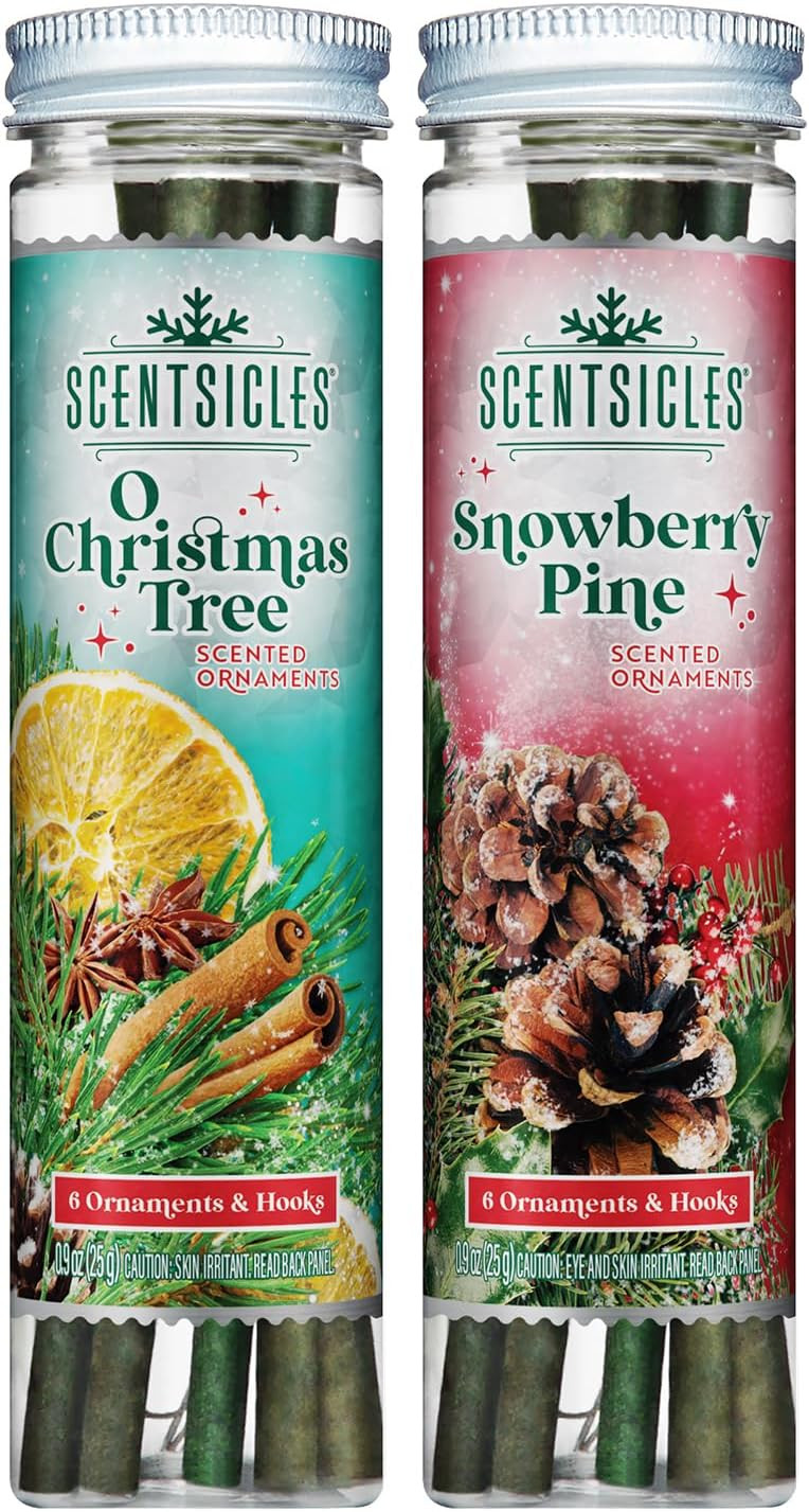 Scentsicles O Christmas Tree and Snowberry Pine Scented Christmas Ornaments | Amazon (US)
