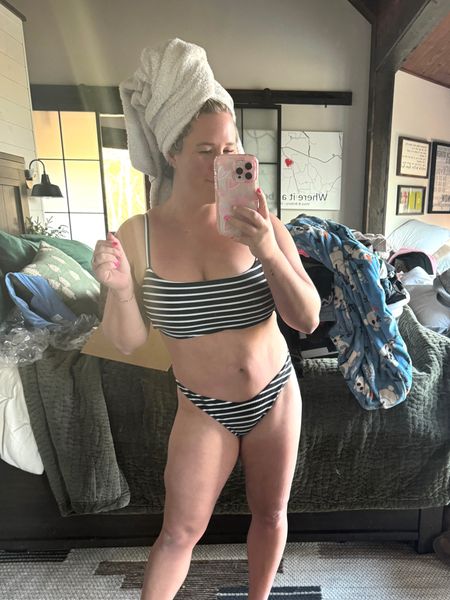 Stripes are in this year 🙌🏼

Black and white. Spring break look. Bathing suit. Black and white 2 piece. Abercrombie. 

#LTKmidsize #LTKSeasonal #LTKswim