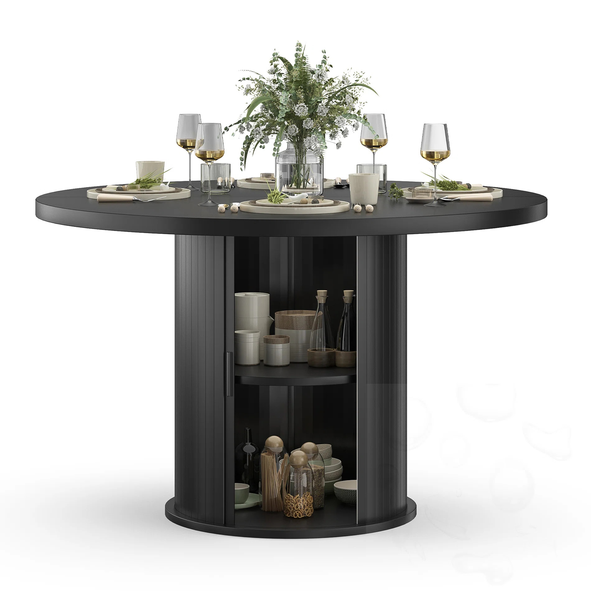 Round Dining Table With Cabinet | Wayfair North America