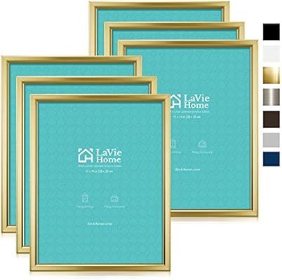 Amazon.com - LaVie Home 11x14 Picture Frames (6 Pack, Gold) Simple Designed Photo Frames for Wall... | Amazon (US)