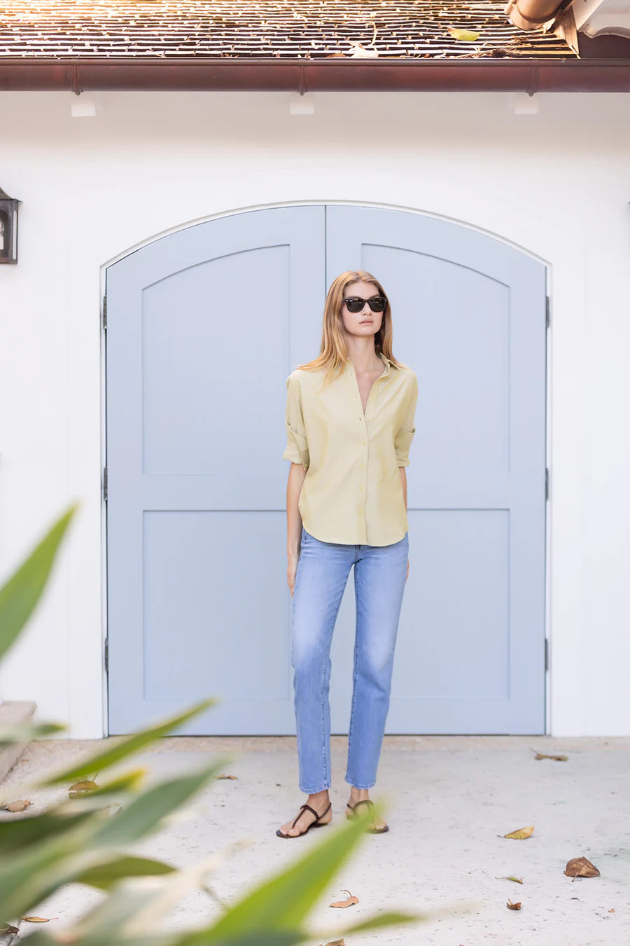 Carolyn Shirt Oxford - Peridot | Julia Amory