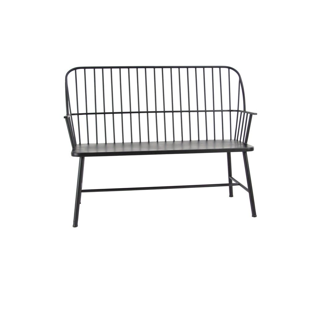 Traditional Outdoor Patio Bench - Black - Olivia & May | Target