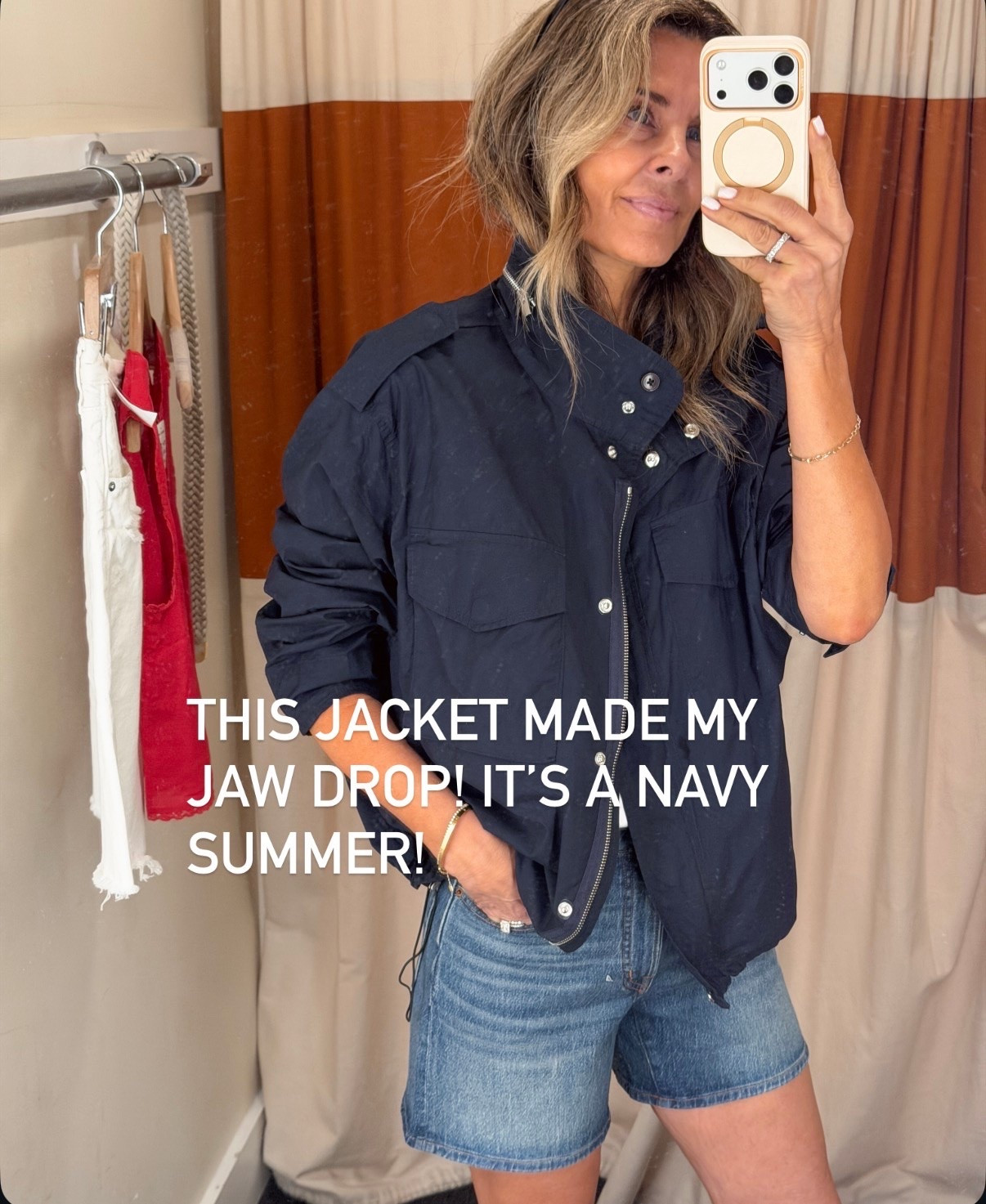 Funnel jacket is so cute! Wearing a S, I need XS.
-Shorts tts

@Madewell

#LTKootd #LTKOver40