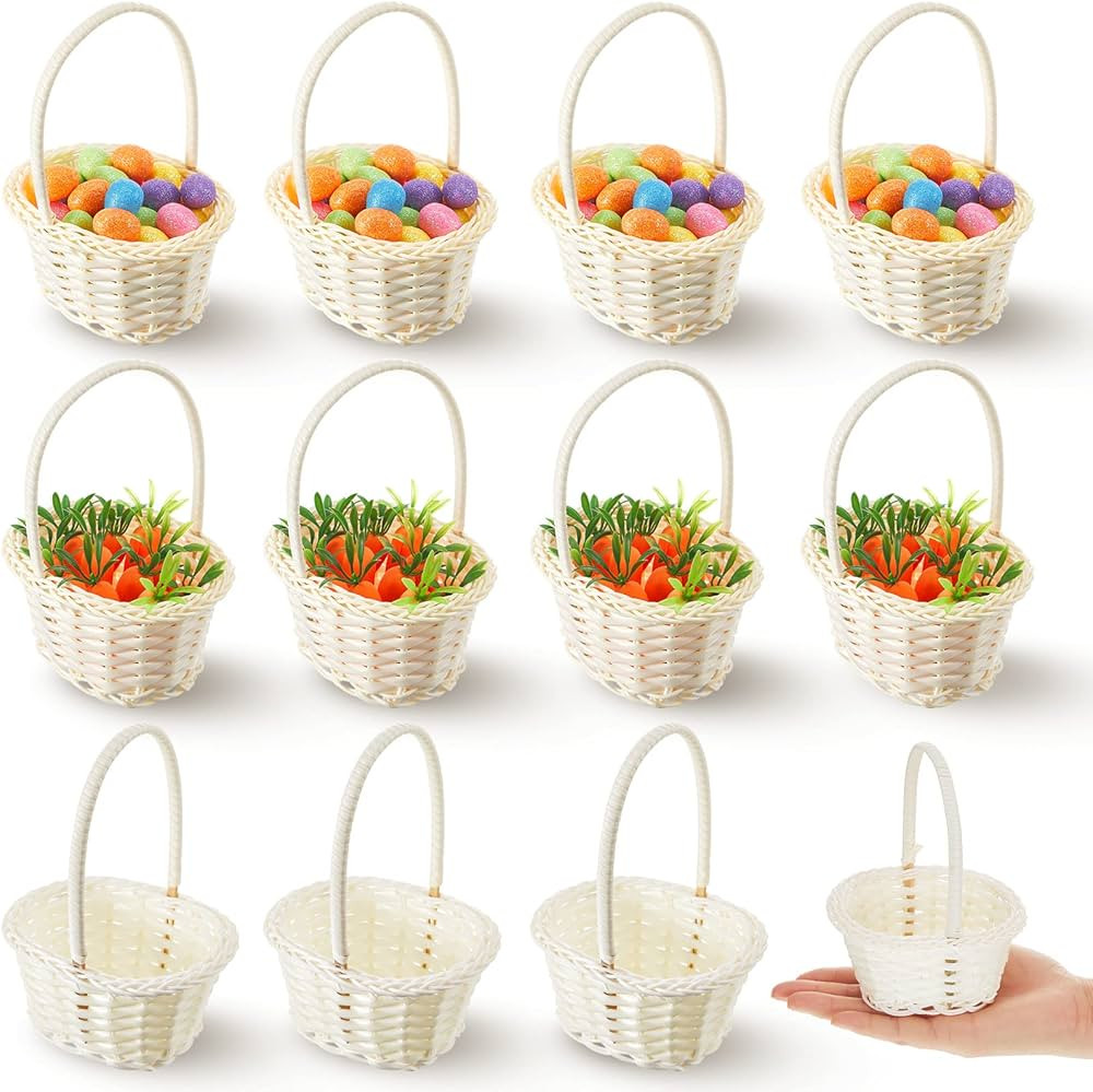 Taiyin 332 Pcs Mini Easter Party Favor Supplies Mini Easter Baskets with Handles Colorful Easter ... | Amazon (US)