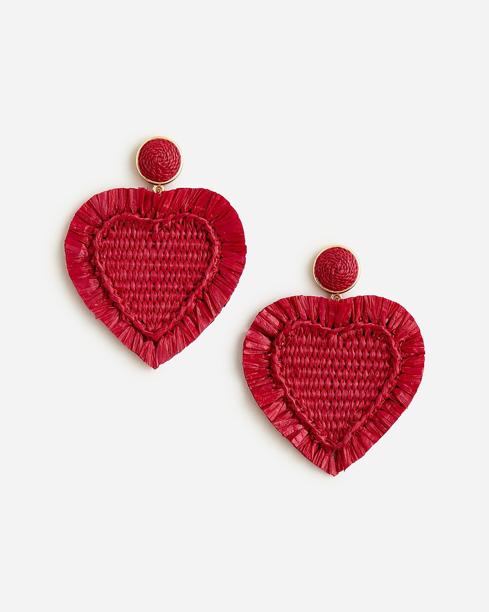 Oversized heart raffia earrings | J. Crew US