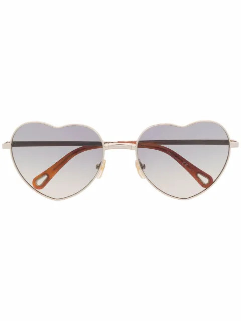 Chloé Eyewear Milane heart-frame Sunglasses - Farfetch | Farfetch Global