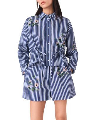 Beaded Floral Striped Shirt & Embroidered Striped Shorts | Bloomingdale's (US)