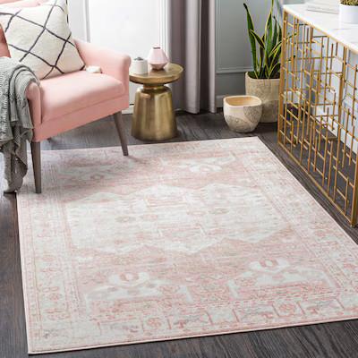 Surya  St tropez 7 x 9 Blush Indoor Medallion Global Area Rug | Lowe's