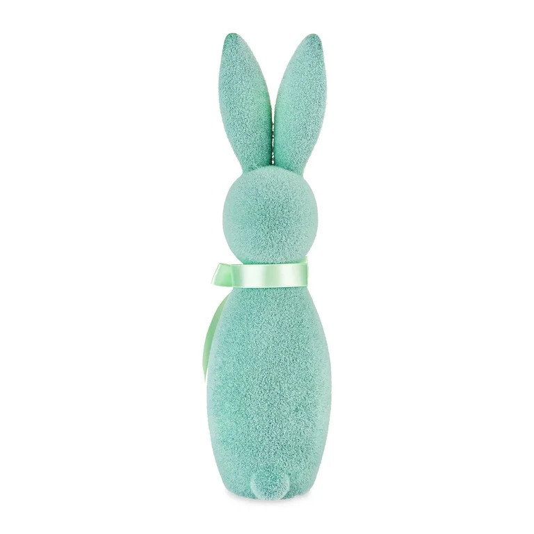 Way to Celebrate Easter Flocked Bunny Decor, Mint, 16" | Walmart (US)