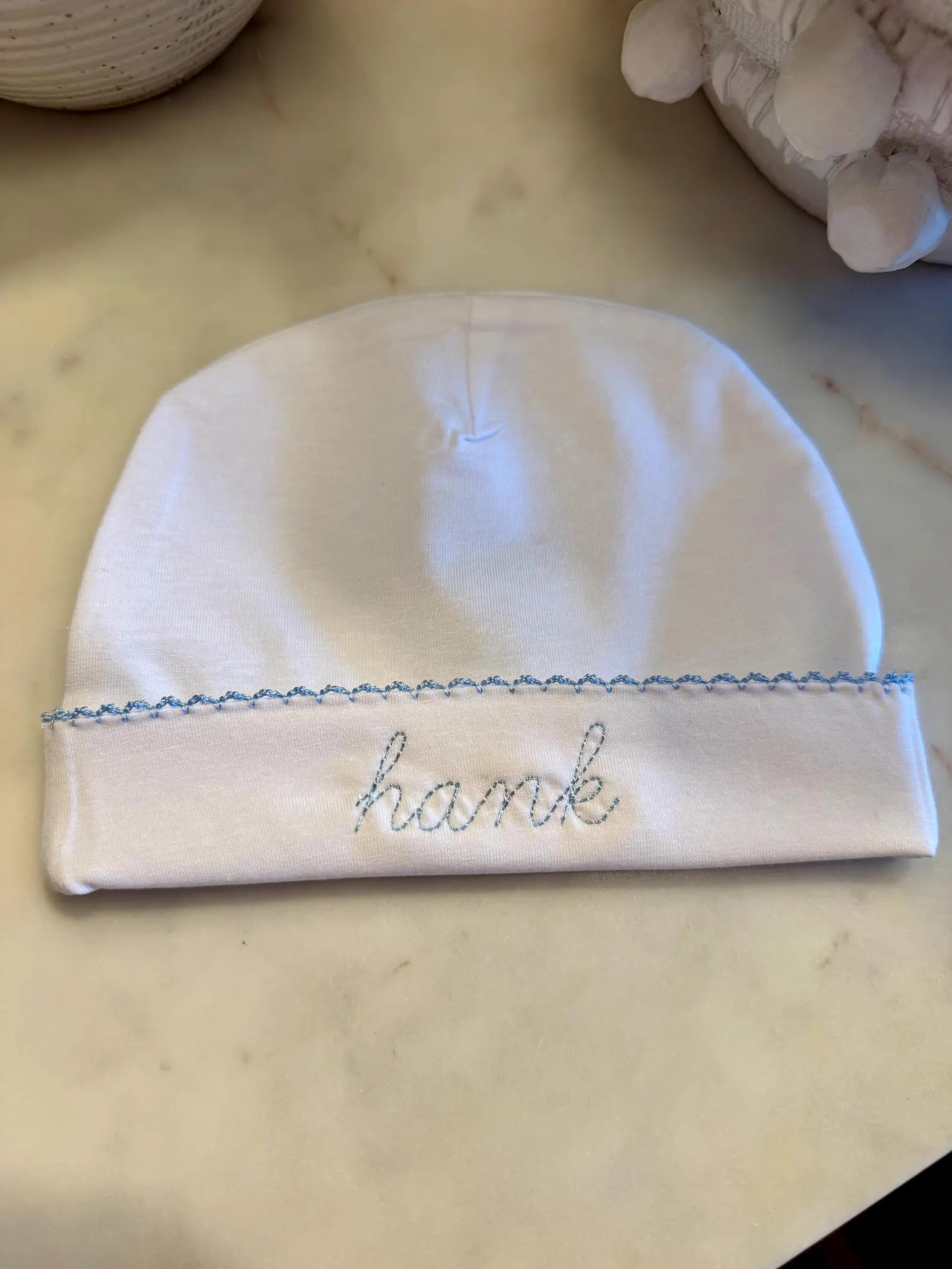 Embroidered Newborn Hat, Customized Bean Stitch | Etsy (Global)