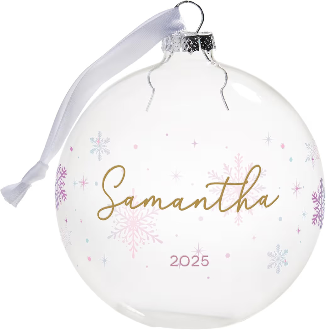 Personalization Universe Merry & Frosted Glass Bulb Ornament - 4" Personalized Christmas Tree Dec... | Amazon (US)