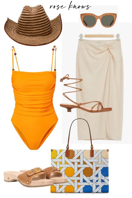 Gorge orange one piece swim suit with beading on straps now extra discount off sale with code #summertime 


#LTKsalealert #LTKtravel #LTKswim