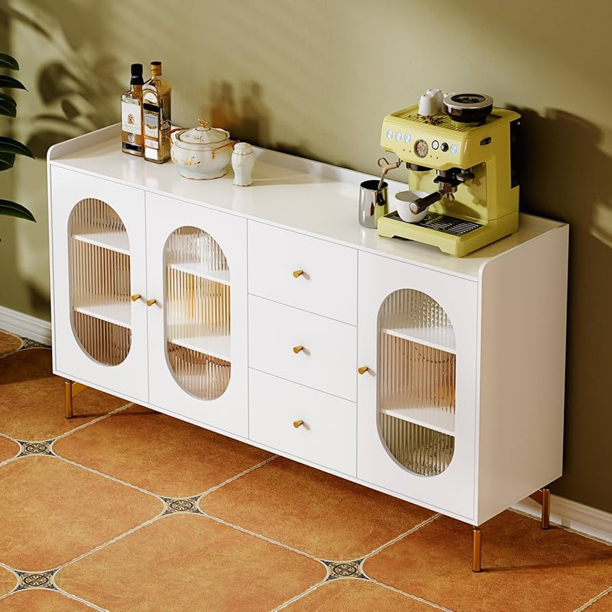 Modern Sideboard Buffet Cabinet with Storage,63 Inch Large Kitchen Cupboard Server Console Table ... | Amazon (US)